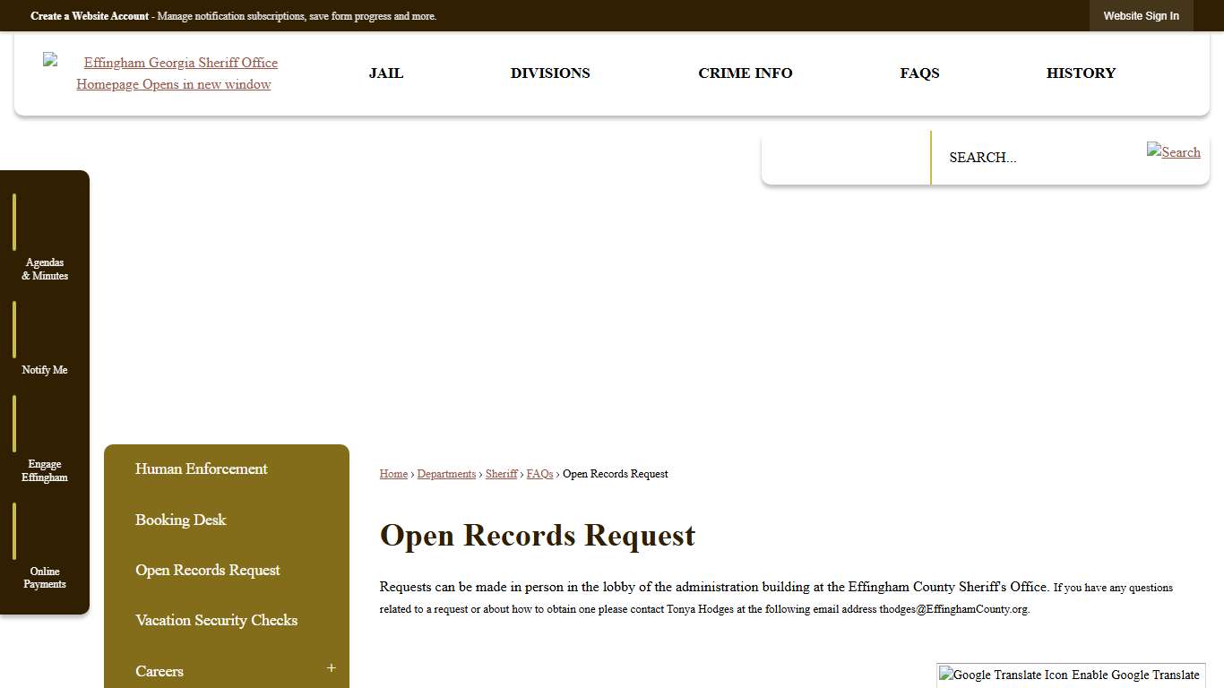 Open Records Request | Effingham County, GA